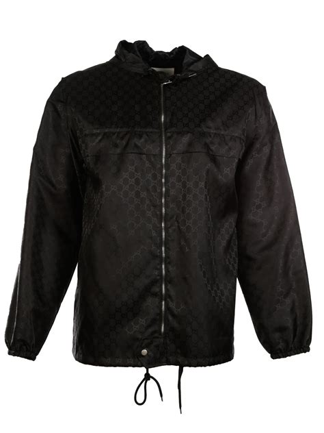 gucci gg jacquard nylon windbreaker|Lightweight GG nylon jacquard jacket in black .